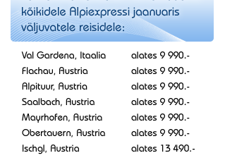 Sihtkohad ja hinnad.